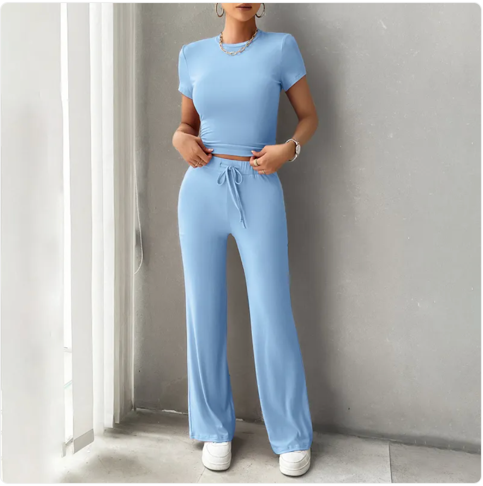 Women's Casual Round Neck Two-Piece Set