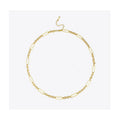 Retro Oval Pendant Necklace – Gold Tone
