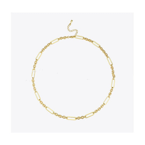 Retro Oval Pendant Necklace – Gold Tone