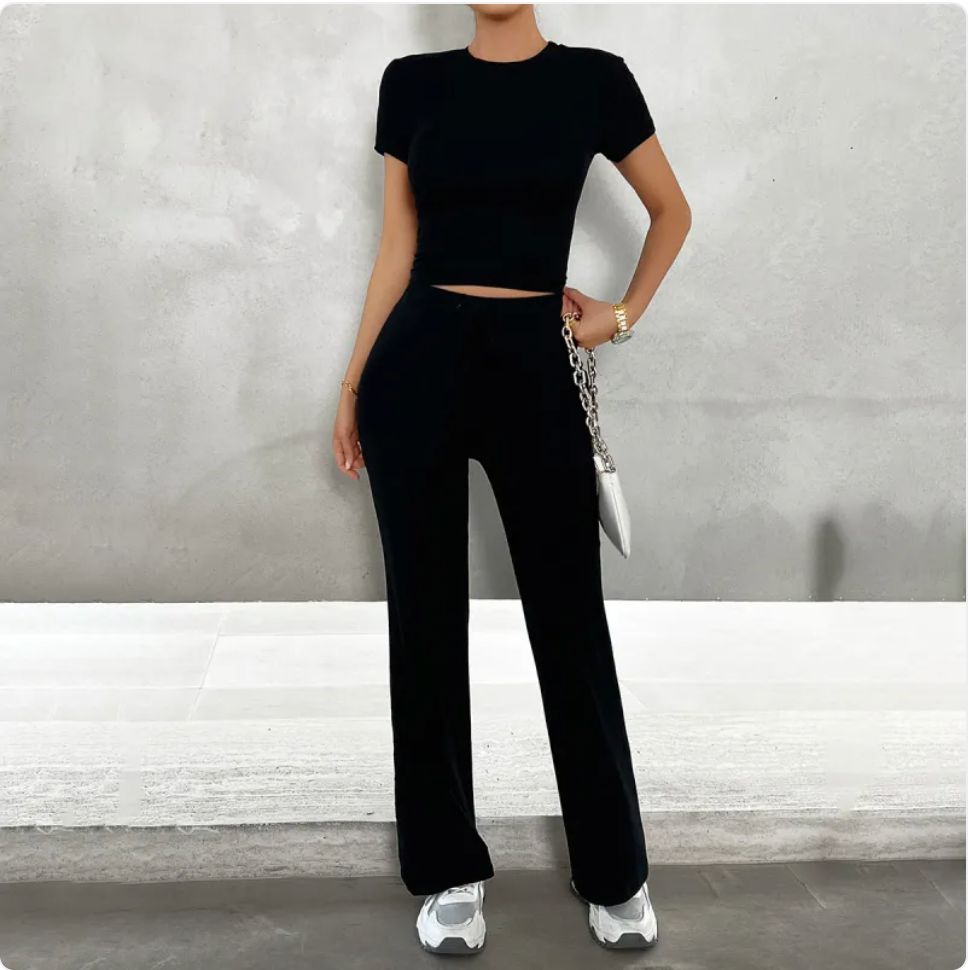 Women's Casual Round Neck Two-Piece Set