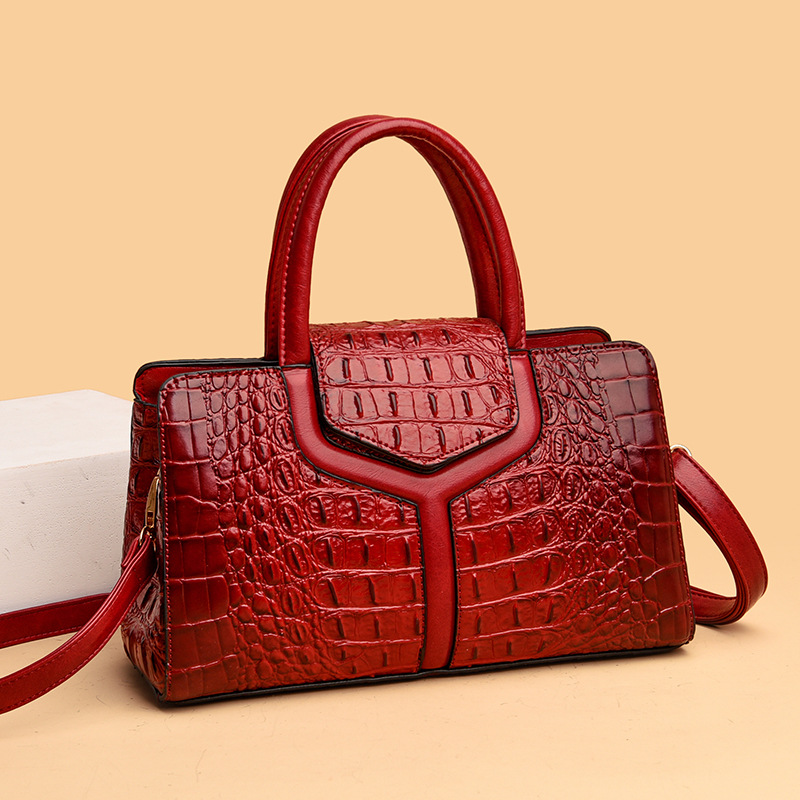 Women's Faux Crocodile Messenger Bag