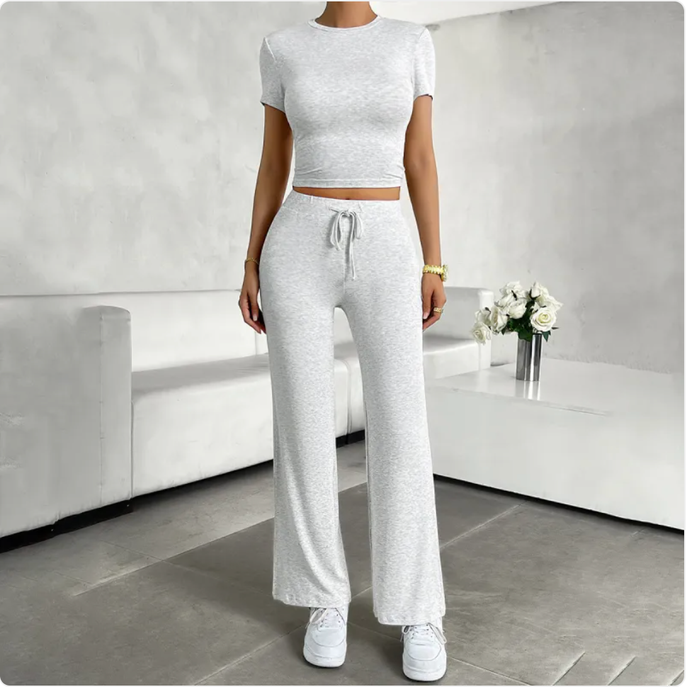 Women's Casual Round Neck Two-Piece Set