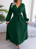 Women's Cross-Pleated Maxi Dress