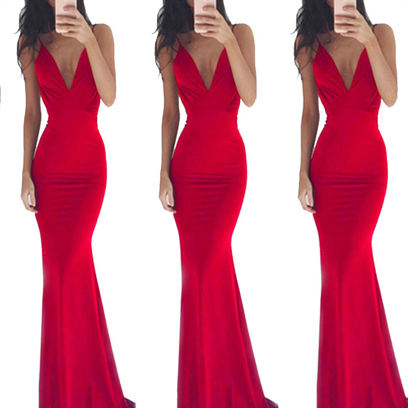 Women's Backless Strappy Maxi Dress
