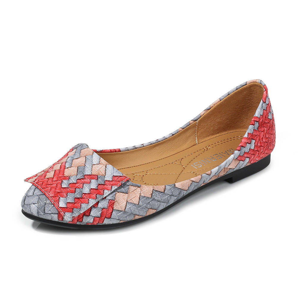 Women's Low-Cut Flat Shoes – Lattice Pattern