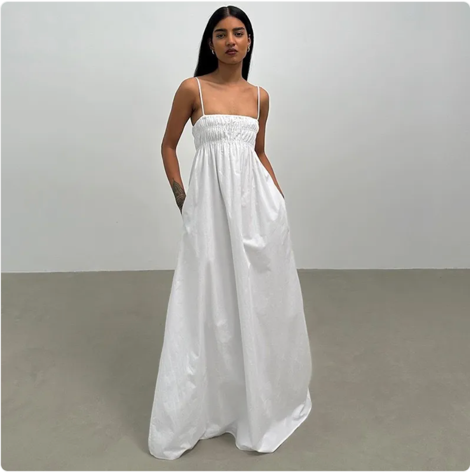 Women's Spaghetti Strap Smocked Maxi Dress