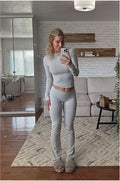 Women's Retro Geometric Print Two-Piece Set