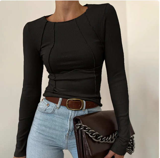 Women's Slim Fit Long Sleeve Knit Top