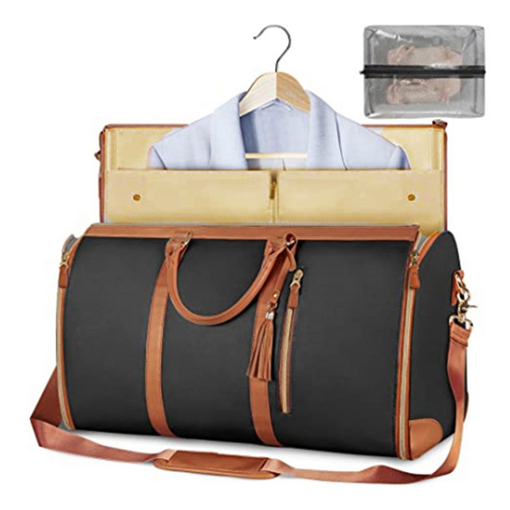 Foldable Vegan Leather Duffle Bag