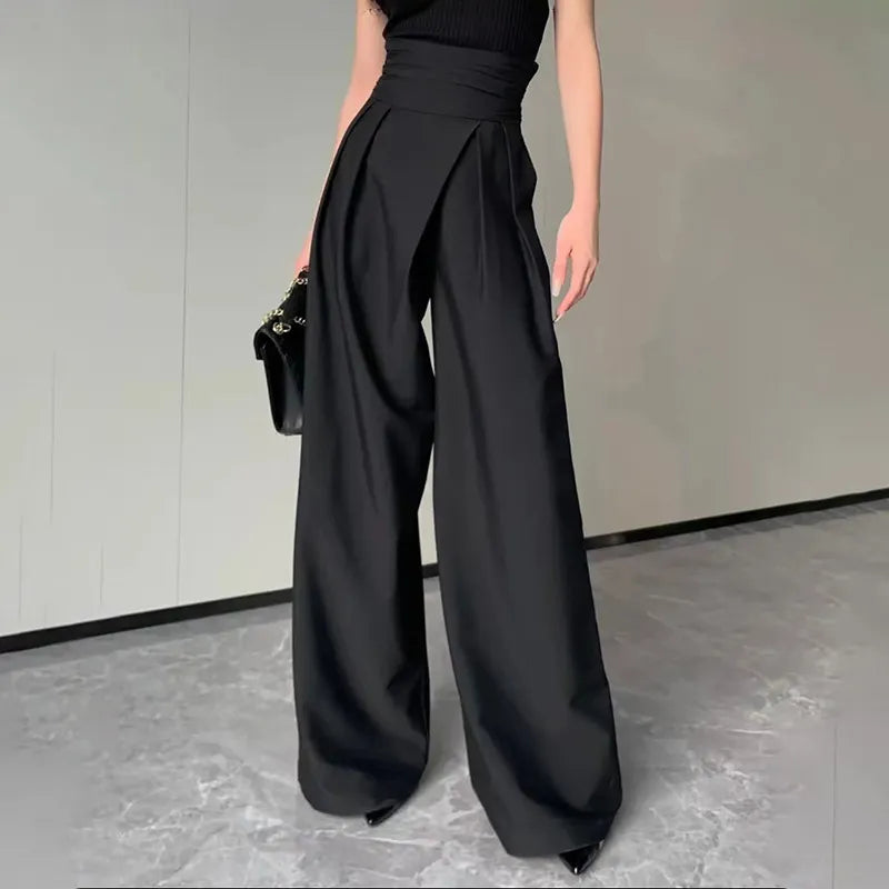 Women's Draped Wide-Leg Pants