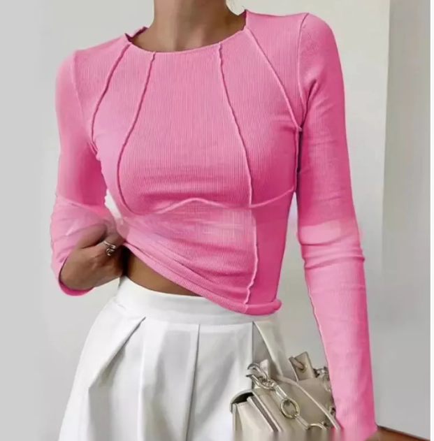 Women's Slim Fit Long Sleeve Knit Top