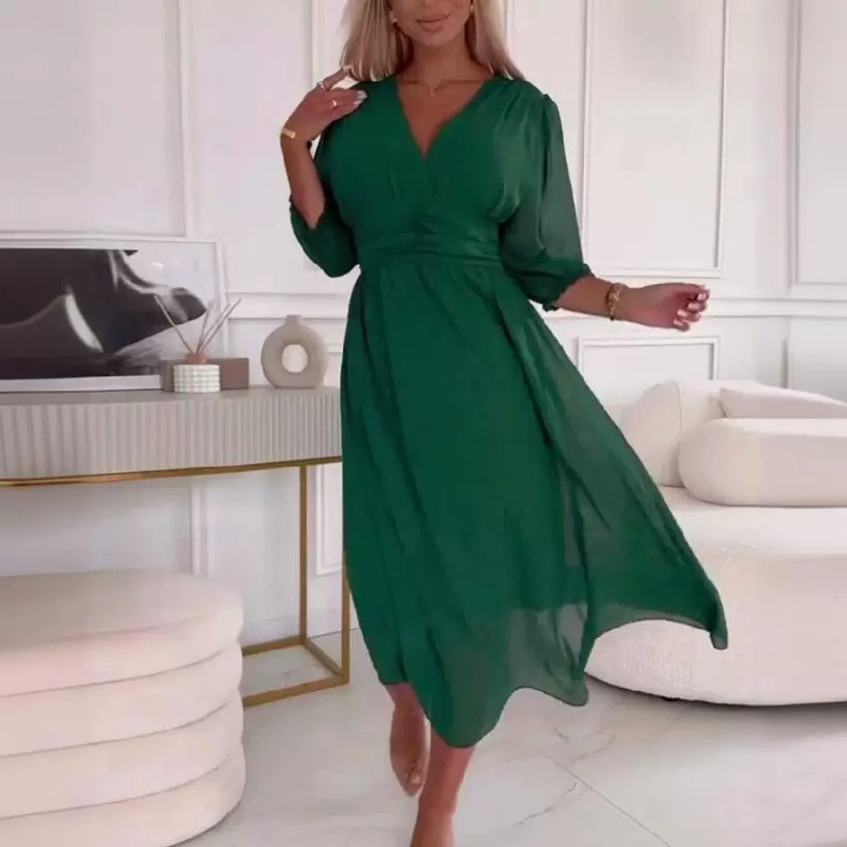 Women's Sheer Mesh Overlay Maxi Dress