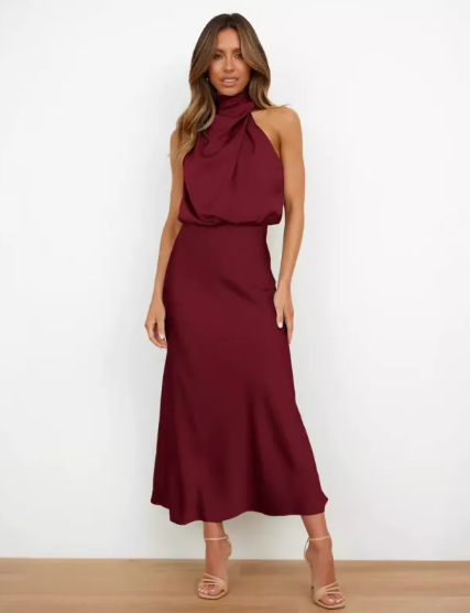 Women's Satin Maxi Dress