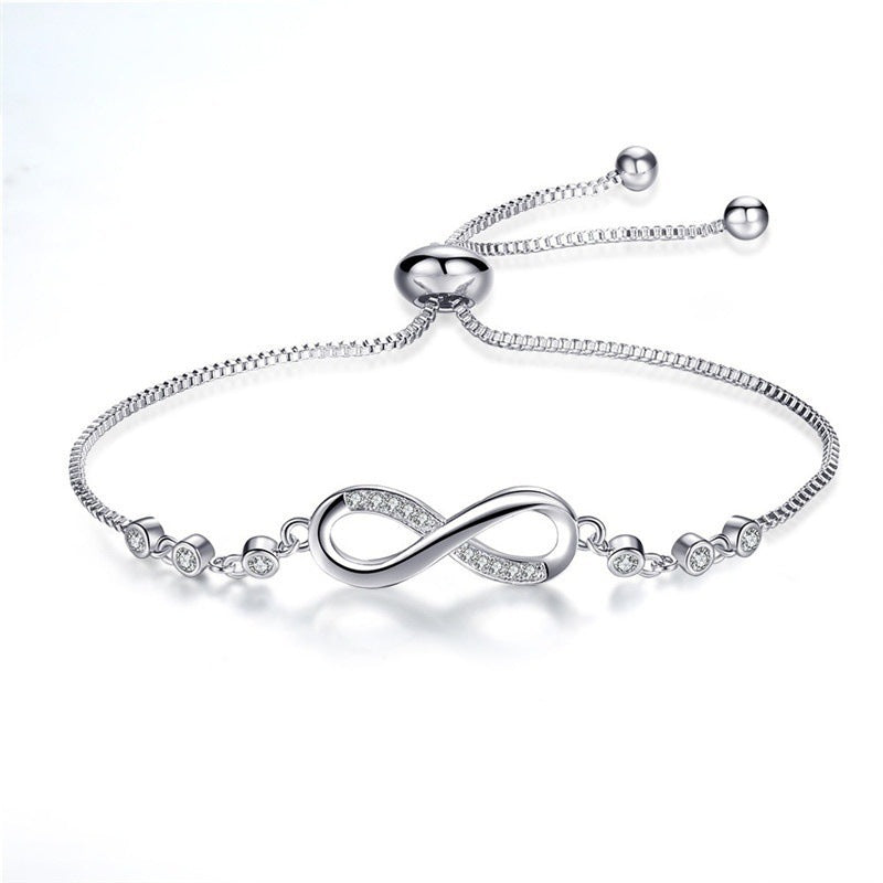Women's Adjustable Figure-8 Crystal Bracelet