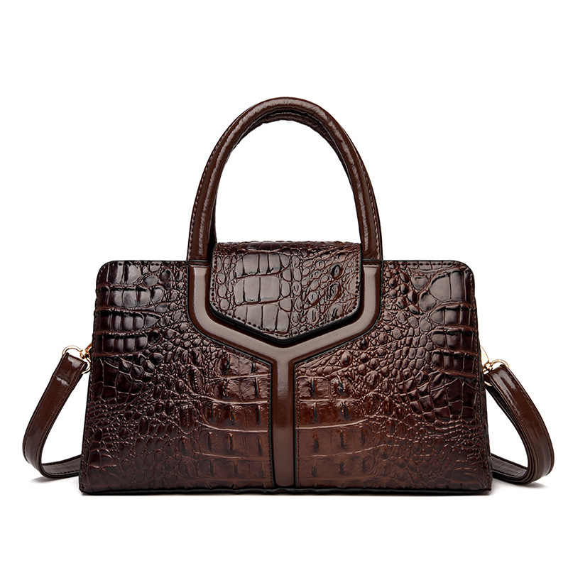Women's Faux Crocodile Messenger Bag
