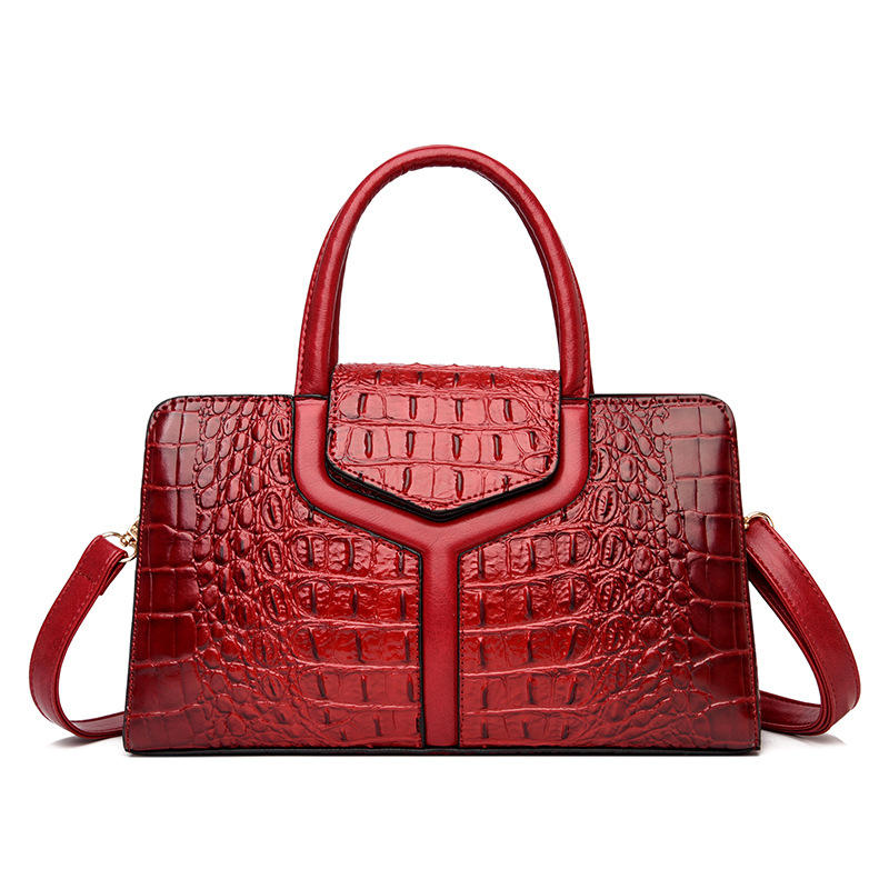 Women's Faux Crocodile Messenger Bag