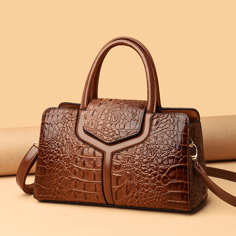 Women's Faux Crocodile Messenger Bag