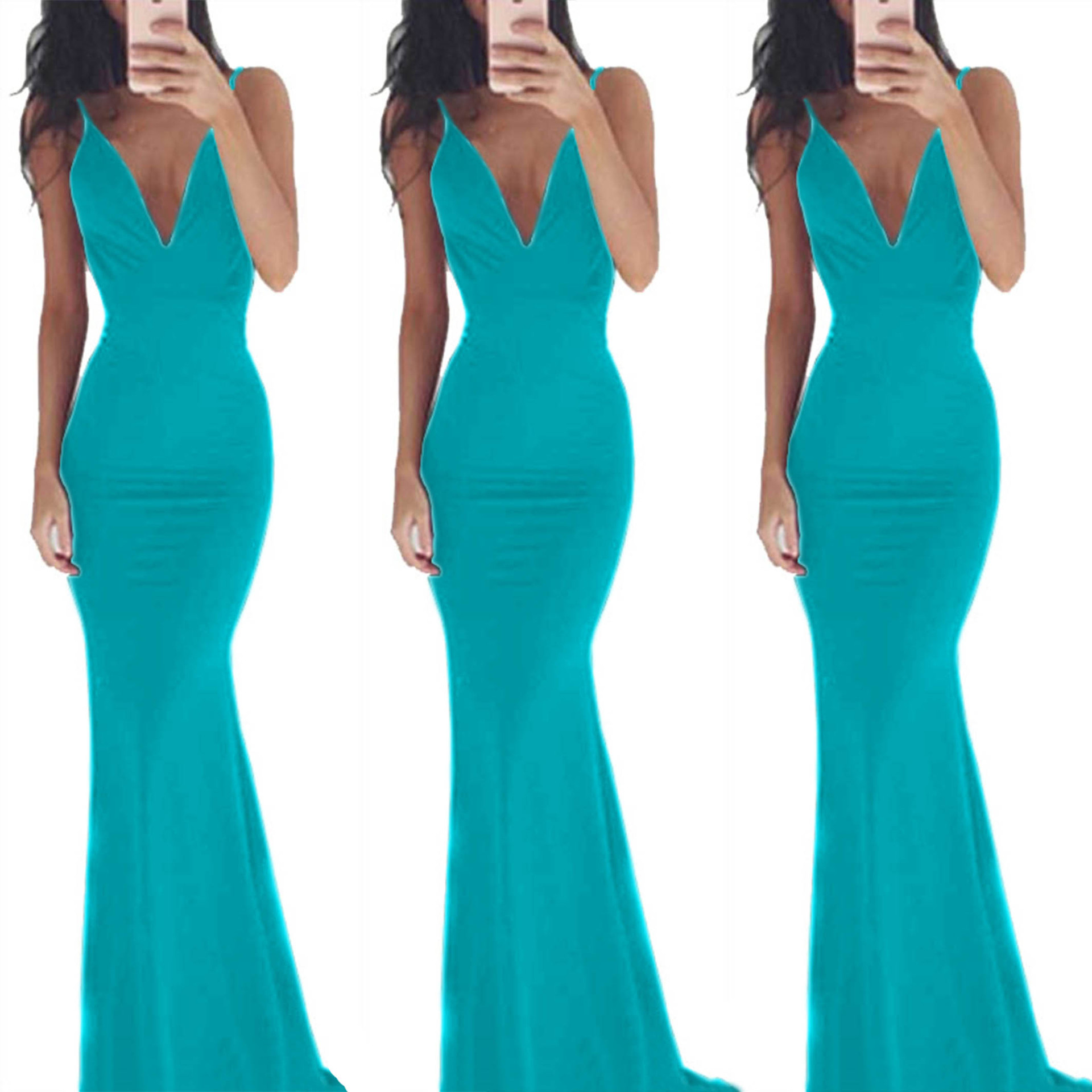 Women's Backless Strappy Maxi Dress