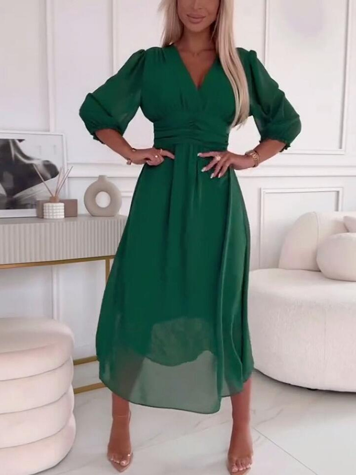 Women's Sheer Mesh Overlay Maxi Dress