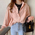 Women's Long Sleeve Blouse with Pockets