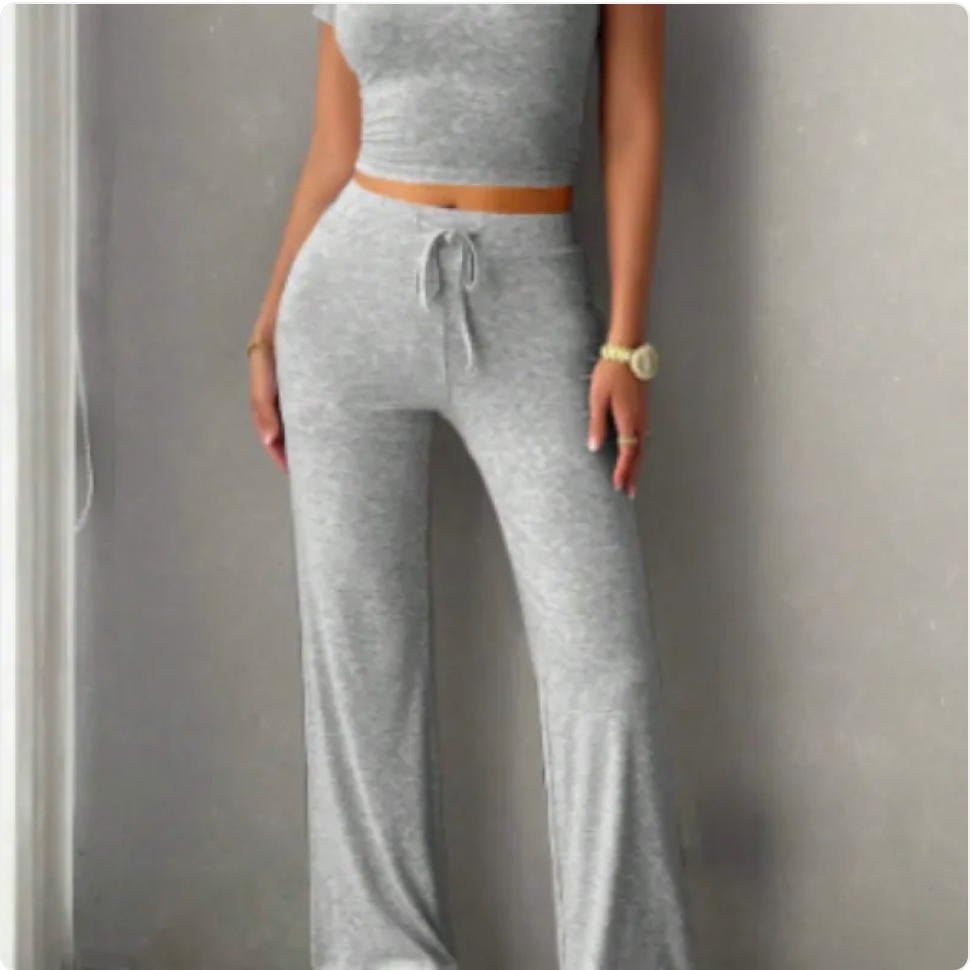 Women's Casual Round Neck Two-Piece Set