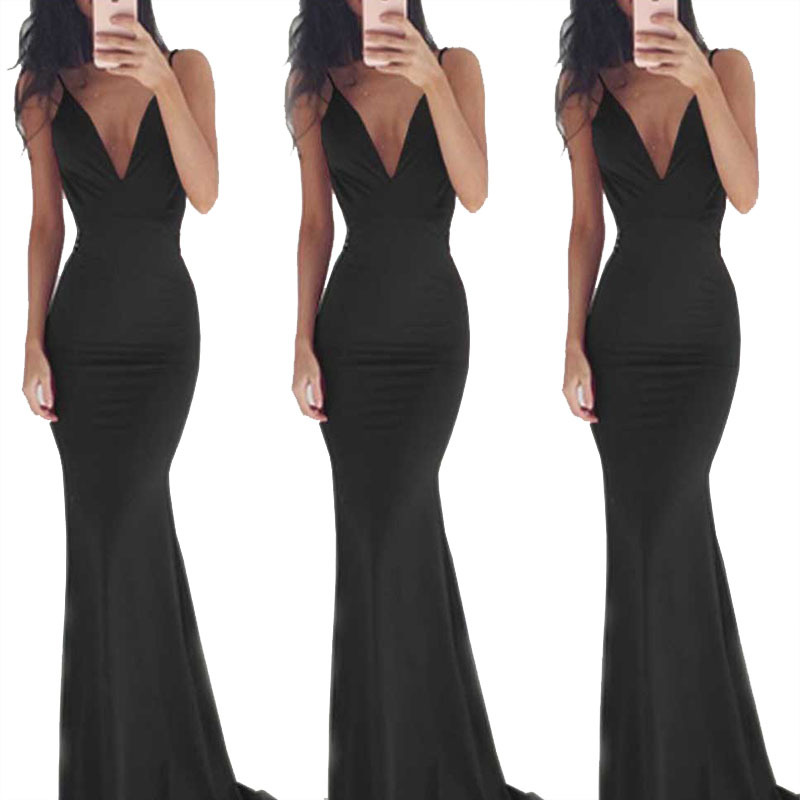 Women's Backless Strappy Maxi Dress