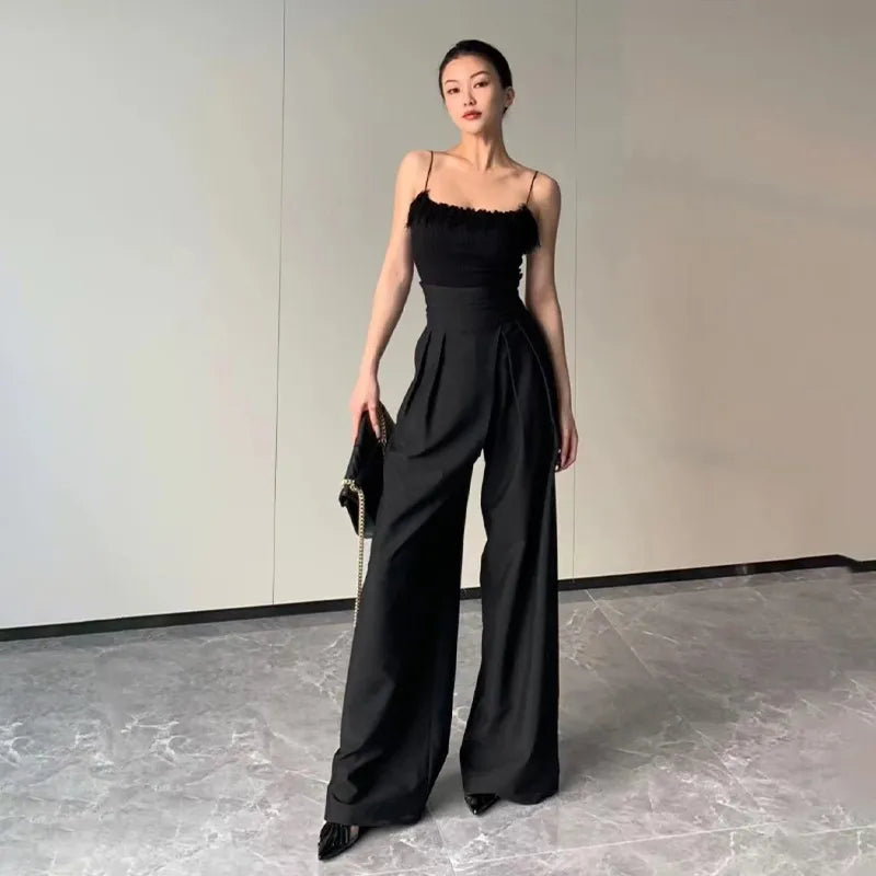 Women's Draped Wide-Leg Pants