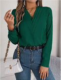 Women's V-Neck Long Sleeve Blouse