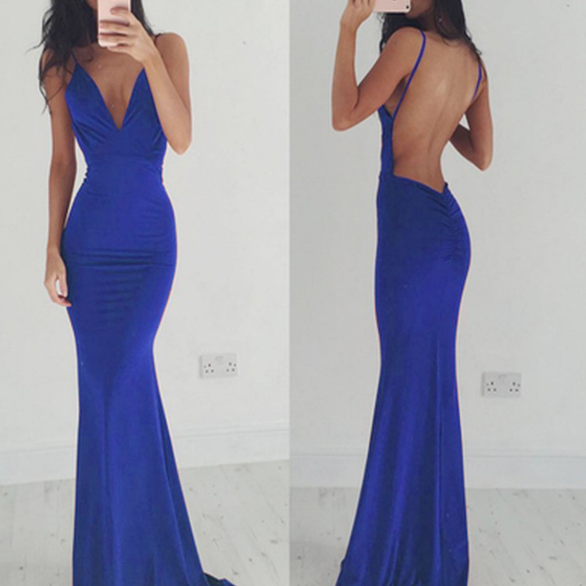 Women's Backless Strappy Maxi Dress