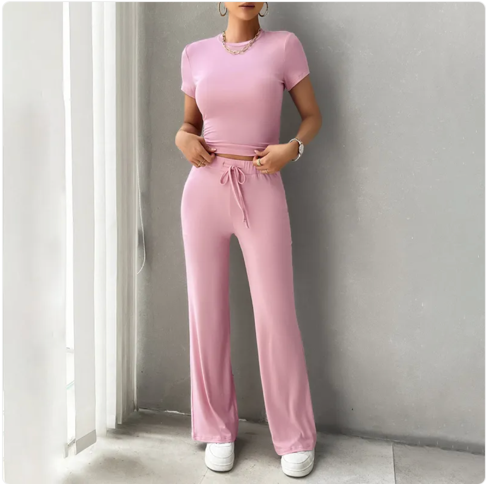 Women's Casual Round Neck Two-Piece Set