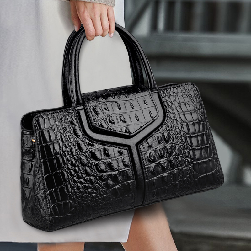 Women's Faux Crocodile Messenger Bag