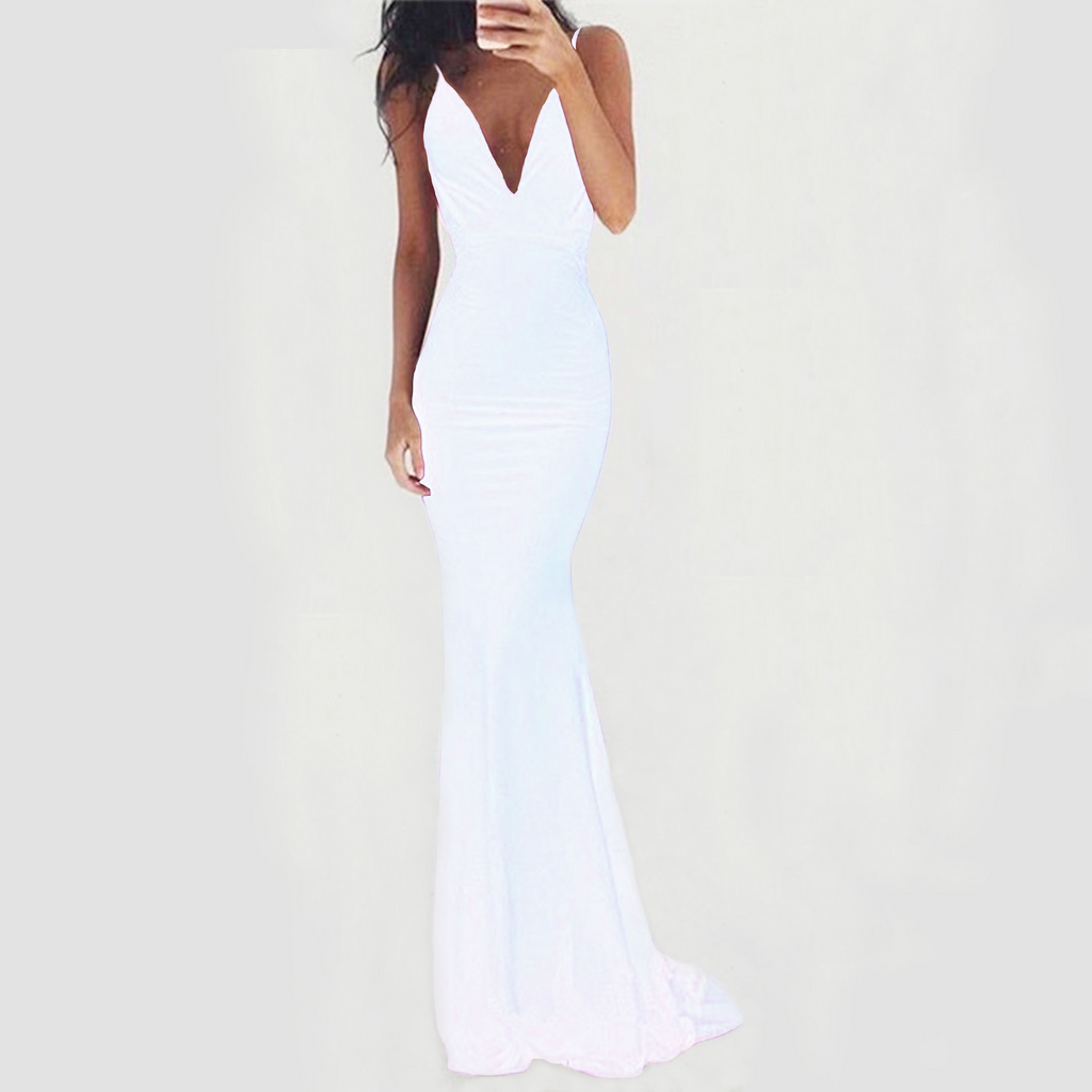 Women's Backless Strappy Maxi Dress