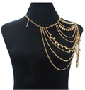 Multi-Layer Tassel Body Chain – Gold Tone