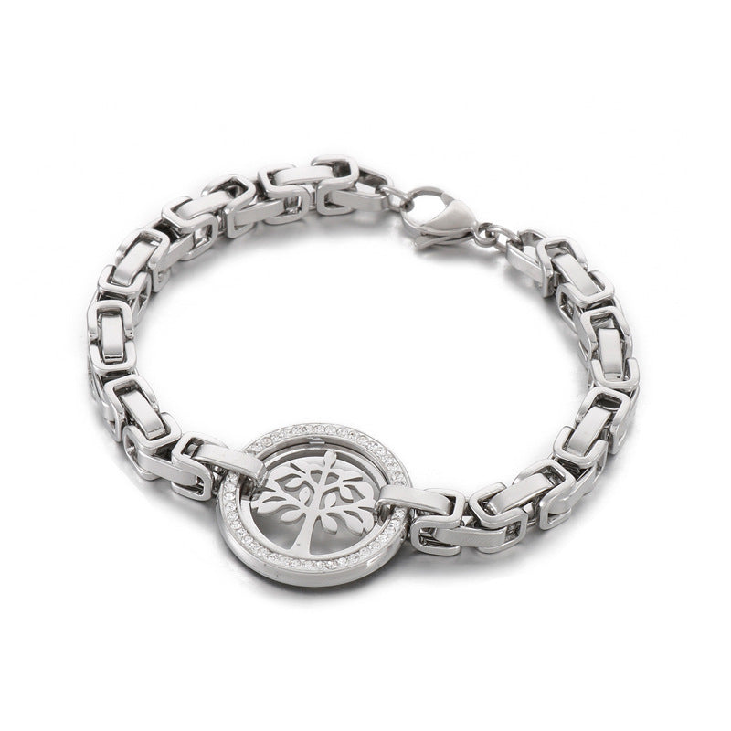 Women's Tree of Life Crystal Bangle Bracelet
