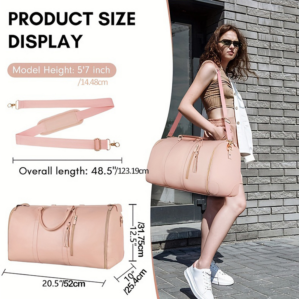 Foldable Vegan Leather Duffle Bag