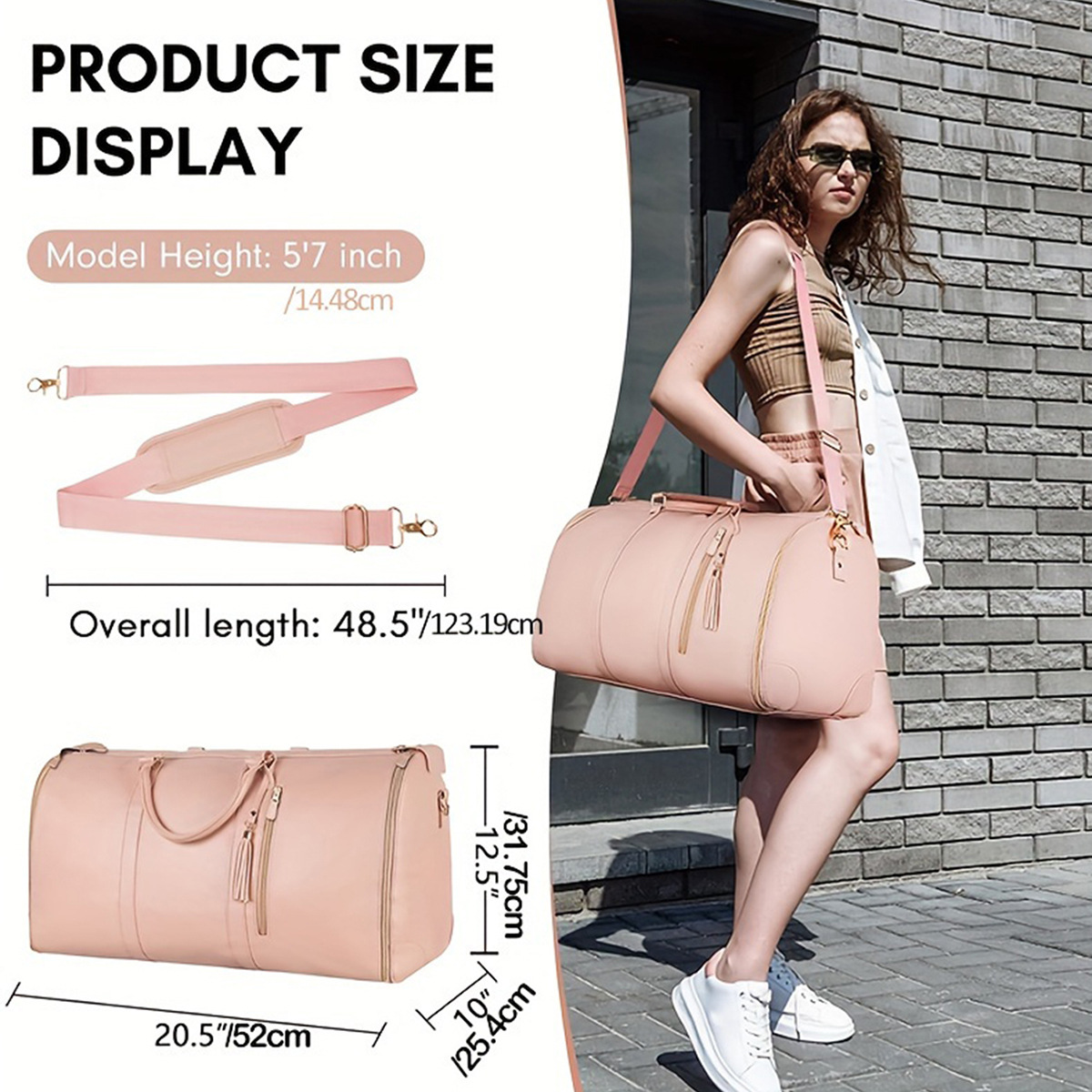 Foldable Vegan Leather Duffle Bag