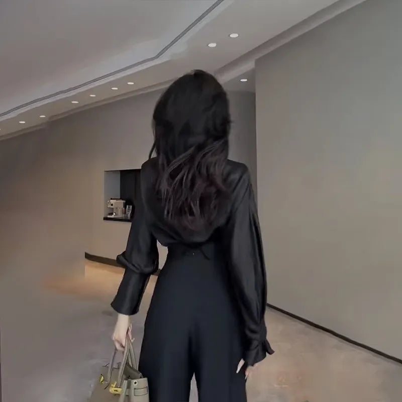 Women's Draped Wide-Leg Pants