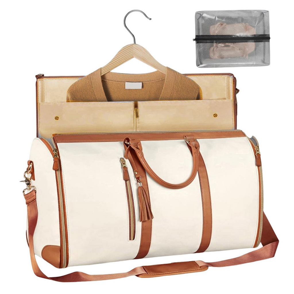 Foldable Vegan Leather Duffle Bag