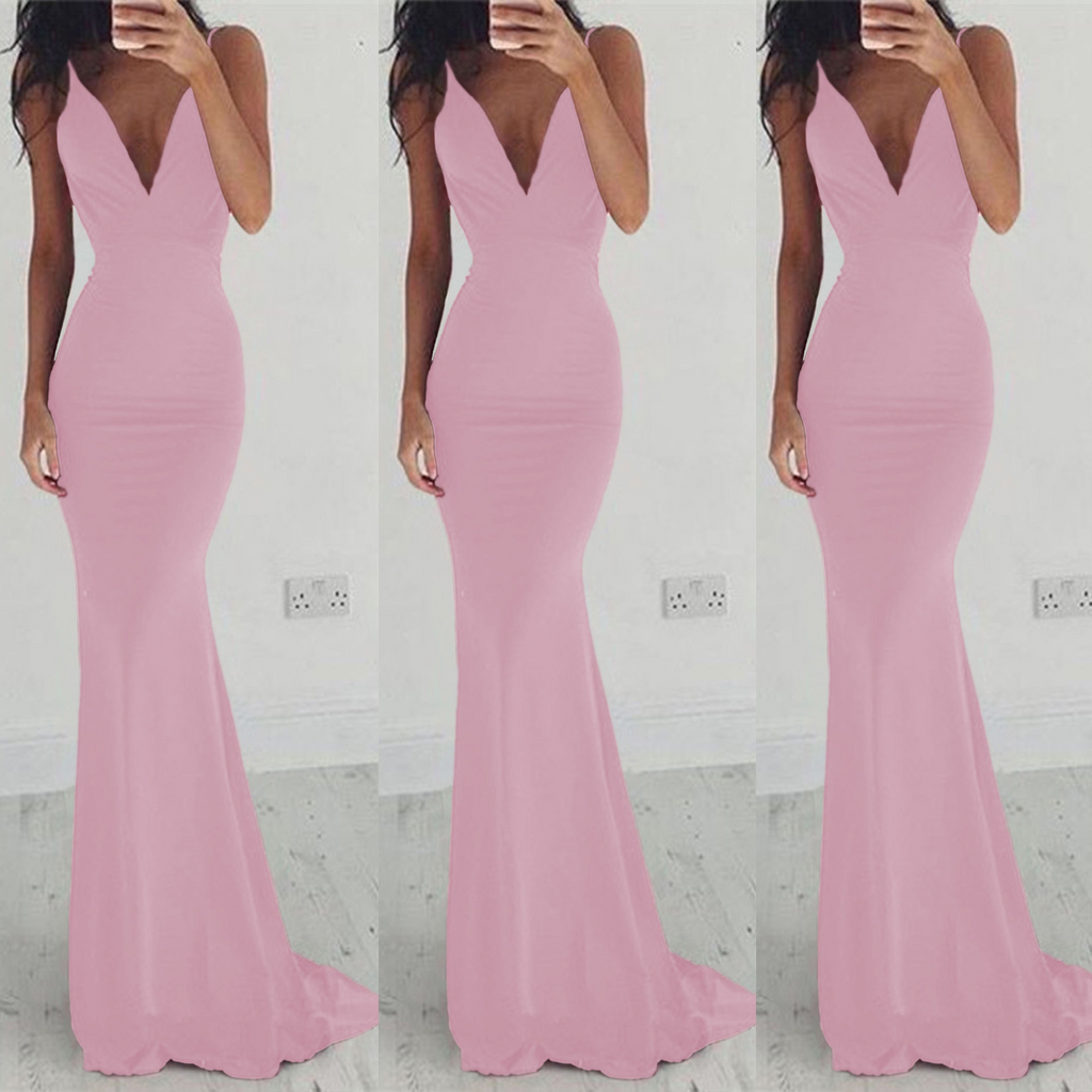 Women's Backless Strappy Maxi Dress