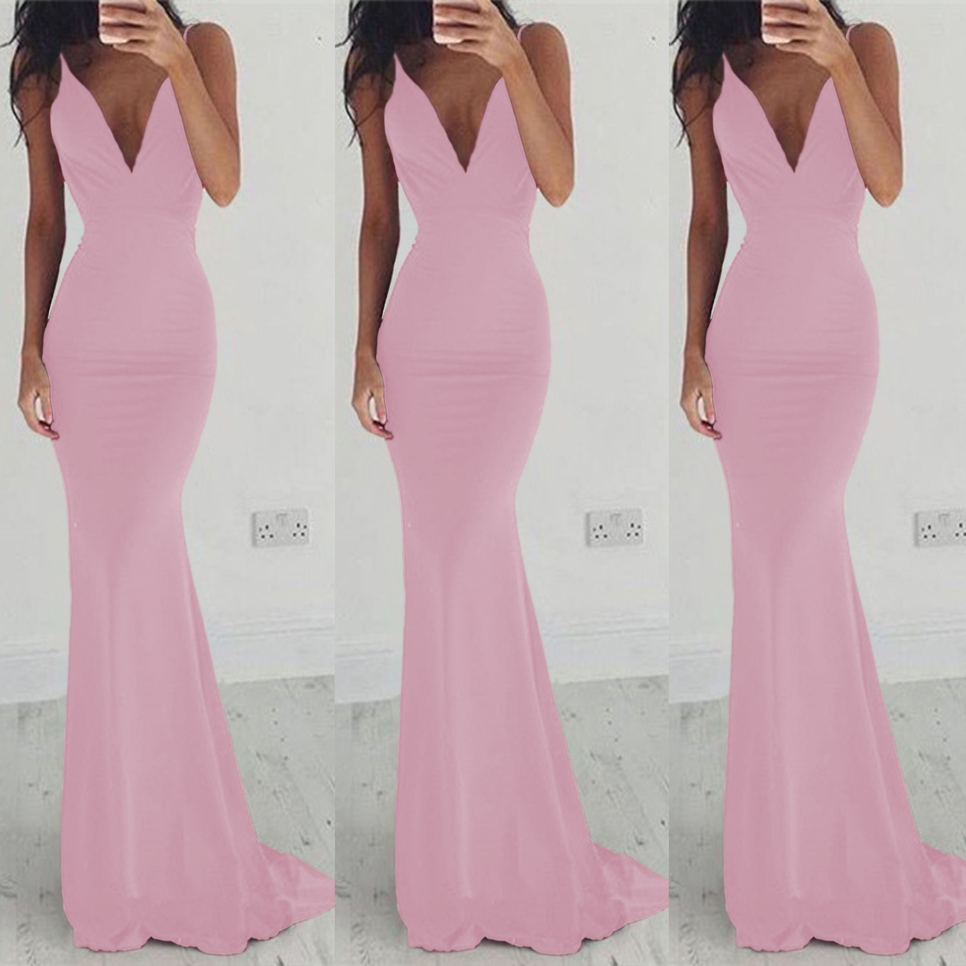 Women's Backless Strappy Maxi Dress