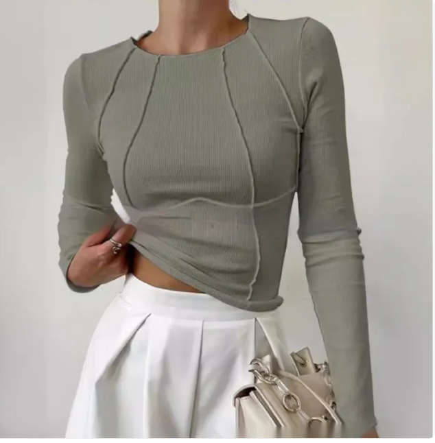 Women's Slim Fit Long Sleeve Knit Top