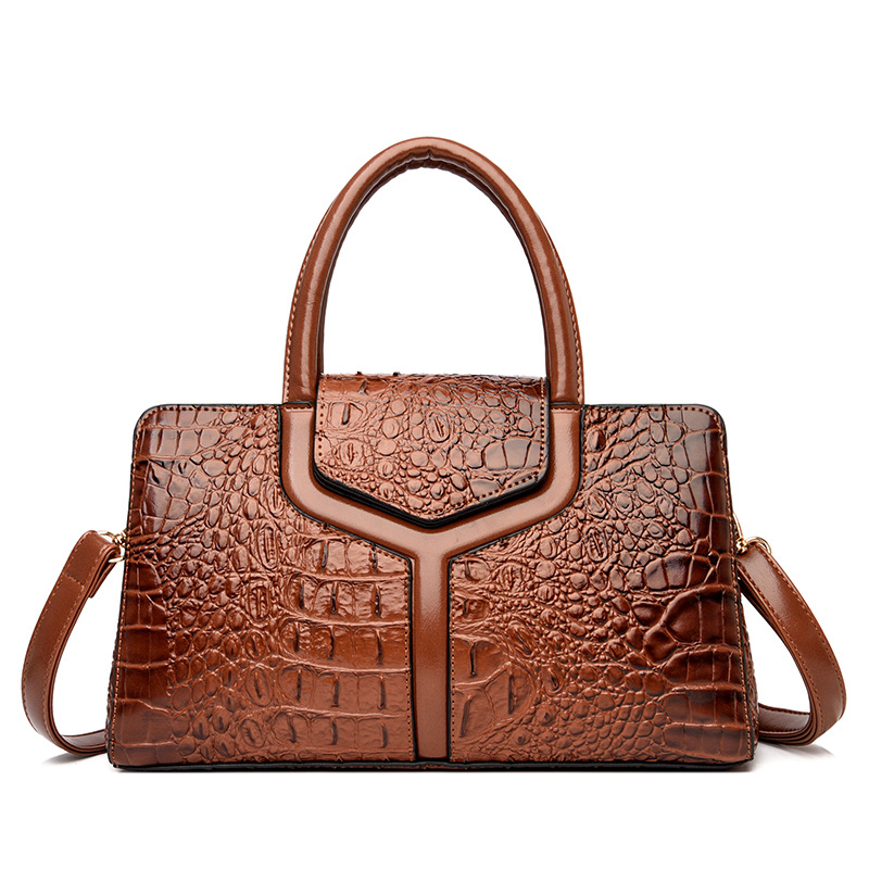 Women's Faux Crocodile Messenger Bag