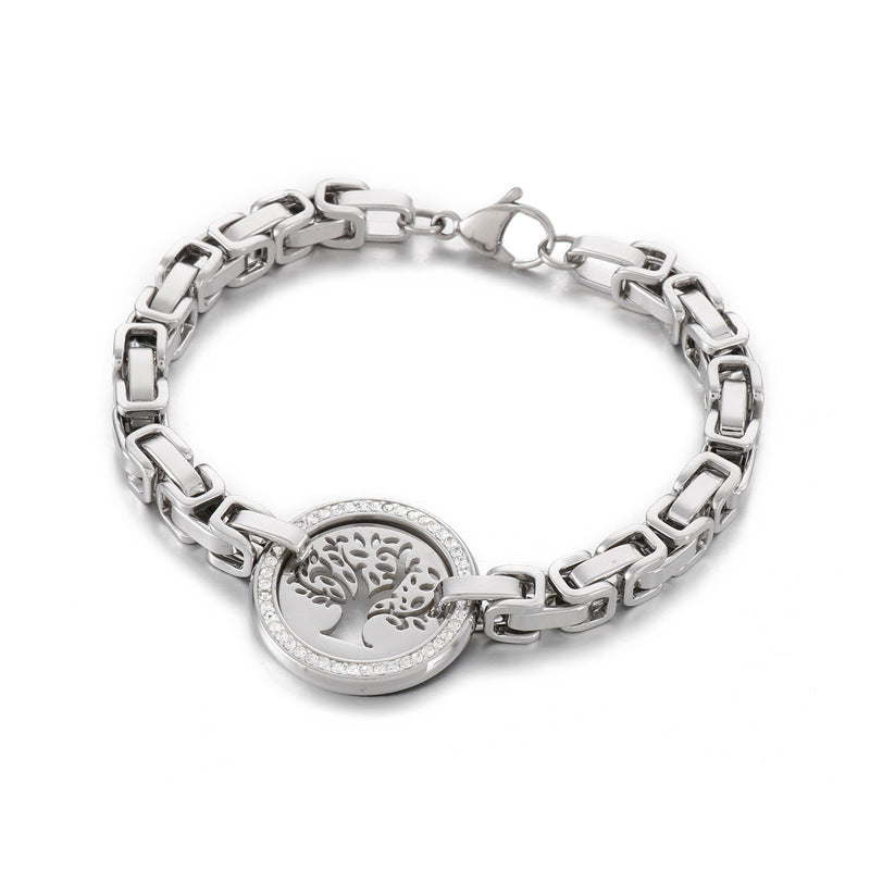 Women's Tree of Life Crystal Bangle Bracelet