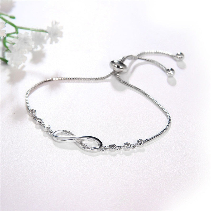 Women's Adjustable Figure-8 Crystal Bracelet