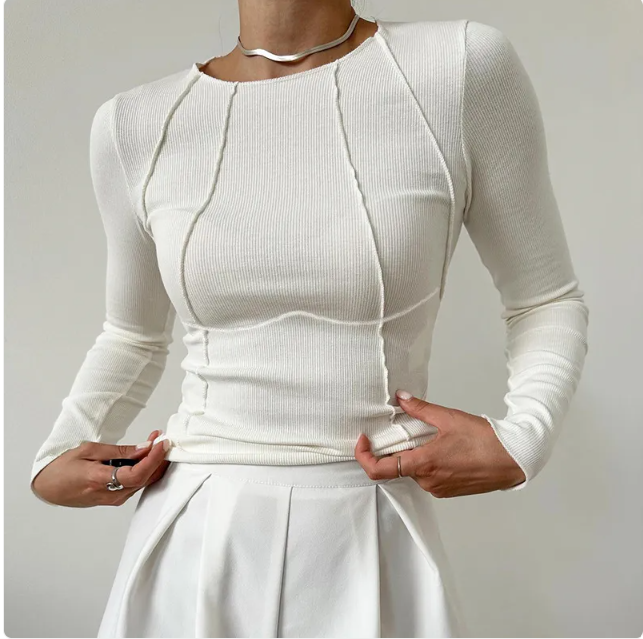 Women's Slim Fit Long Sleeve Knit Top