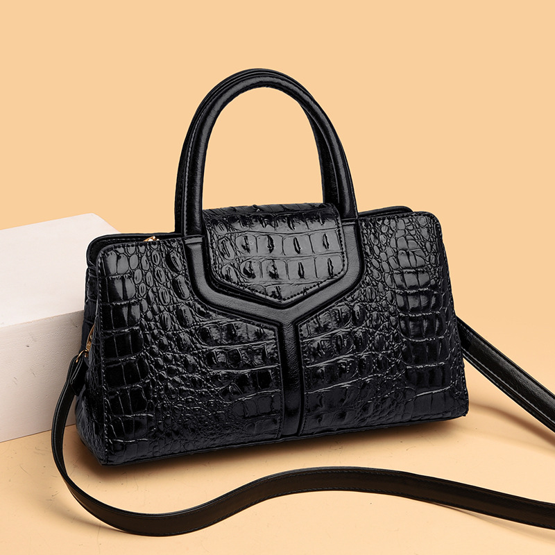 Women's Faux Crocodile Messenger Bag