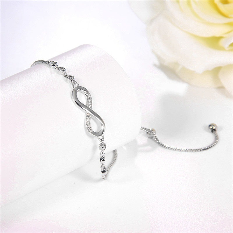 Women's Adjustable Figure-8 Crystal Bracelet