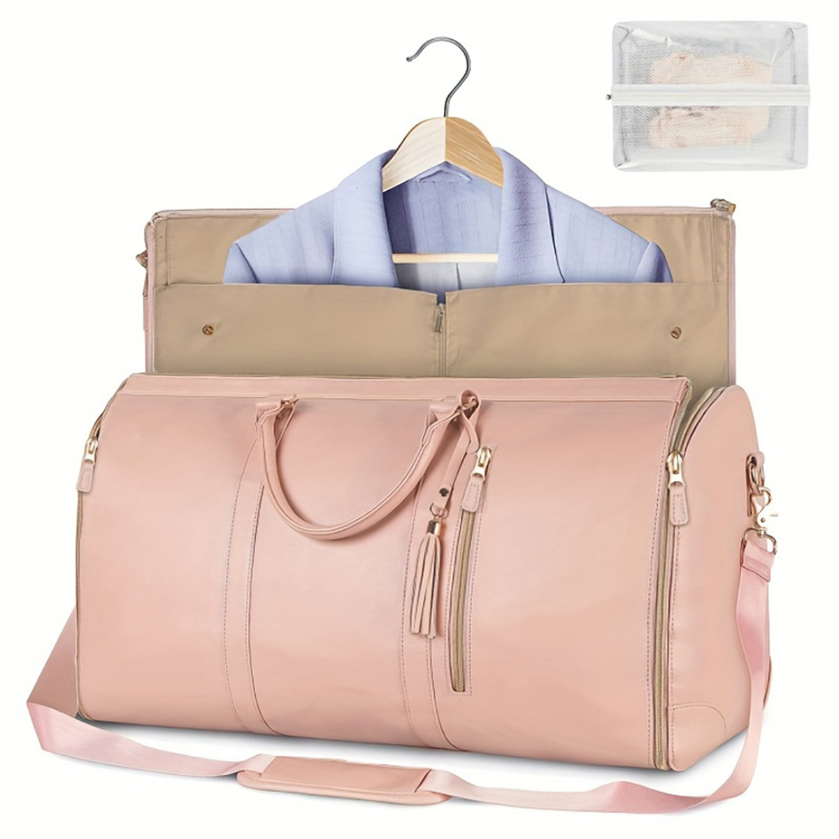 Foldable Vegan Leather Duffle Bag