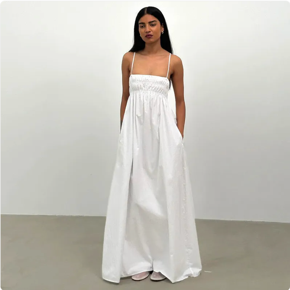 Women's Spaghetti Strap Smocked Maxi Dress